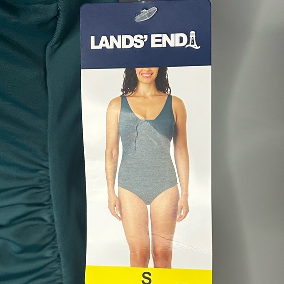 Lands’ End Green One Piece Swimsuit Ruched Tummy Control Size Small NWT - Picture 5 of 7